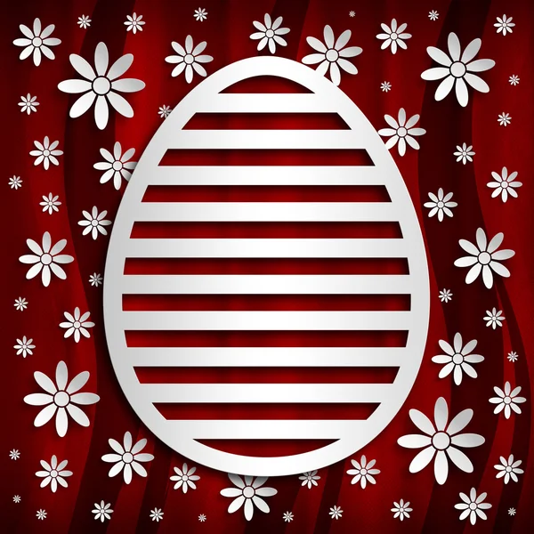 Счастливой Пасхи - простая форма яйца на красном фоне — стоковое фото