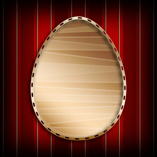 Patterned Easter egg in golden frame — Stock Photo, Image