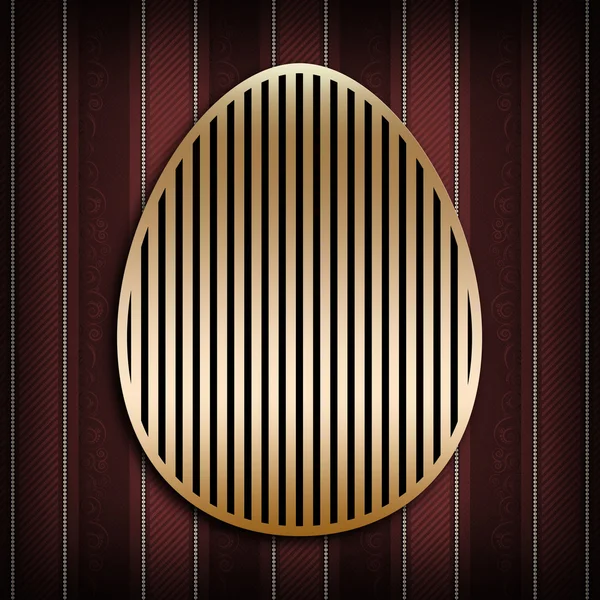 Happy Easter card - golden shape of egg — Stock Photo, Image