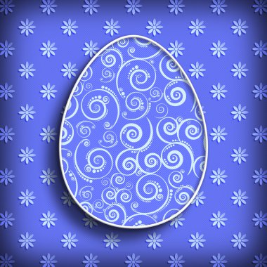 Mutlu Paskalya tebrik kartı - çiçek zemin üzerine desenli yumurta