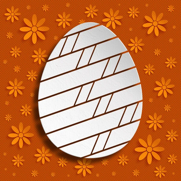 Happy Easter - simple shape of egg on patterned background — Stock Photo, Image