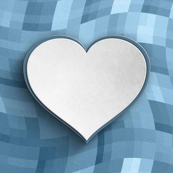 Fondo del Día de San Valentín - corazón blanco sobre fondo modelado — Foto de Stock