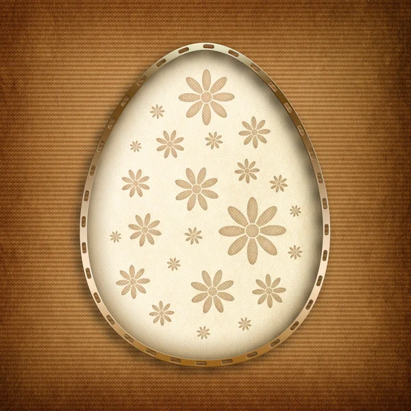 Счастливая Пасхальная открытка - маленькие цветы в форме яйца — стоковое фото