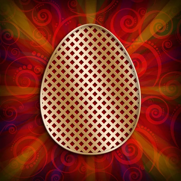 Happy Easter - golden egg on patterned abstract background — Stock Photo, Image