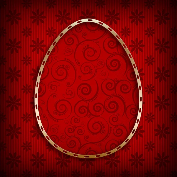 Patterned Easter egg in golden frame — Stock Photo, Image