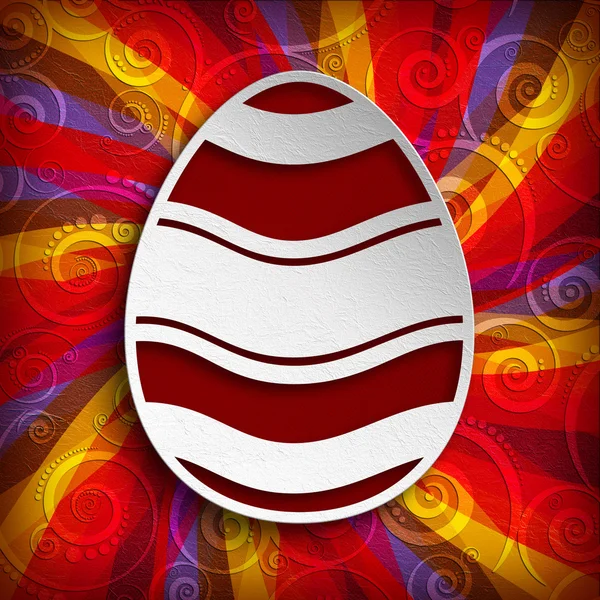 Easter egg op abstracte patroon achtergrond — Stockfoto