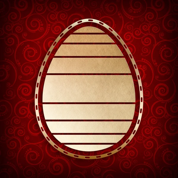 Easter egg on red patterned background — Stock Photo, Image