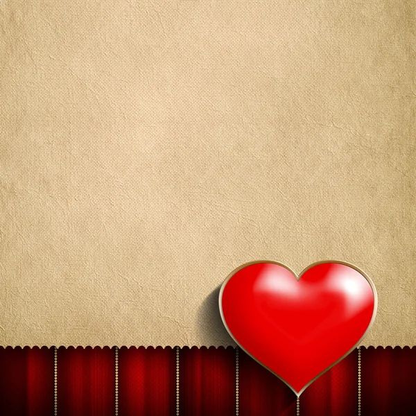 Valentine's Day background - red heart and blank space for text — Stock Photo, Image