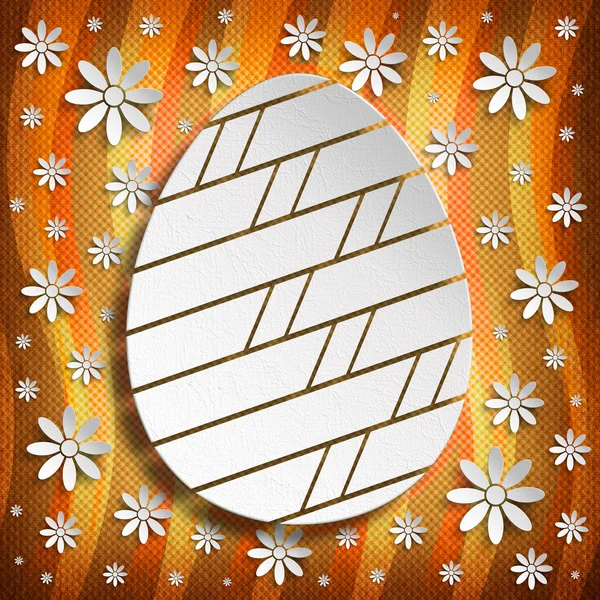 Forma simple de huevo de Pascua sobre fondo naranja —  Fotos de Stock