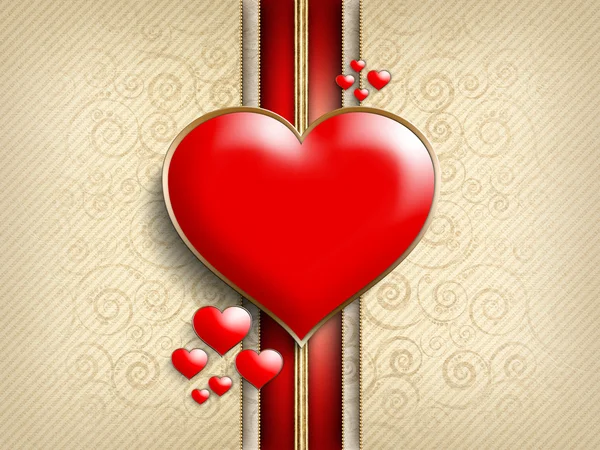 Aftelkalender voor Valentijnsdag achtergrond - rode harten — Stockfoto