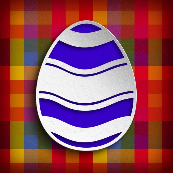 Modelo de cartão de Páscoa feliz - forma de ovo no fundo colorido — Fotografia de Stock