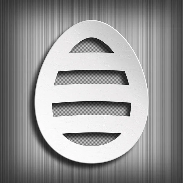 Veselé Velikonoce - jednoduchý tvar vejce na šedém pozadí — Stock fotografie