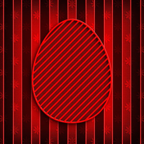 Wesołych Świąt - czerwone jajo na tło wzorzyste — Zdjęcie stockowe