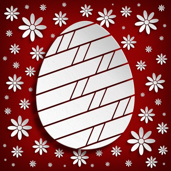 Simple shape of Easter egg on red background