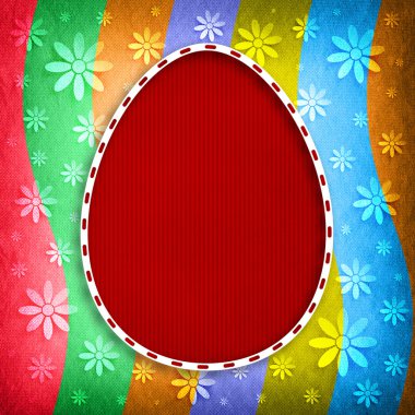 renkli arka plan üzerinde kırmızı Paskalya yortusu yumurta