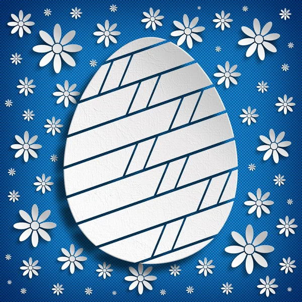 Простая форма пасхального яйца на синем фоне — стоковое фото