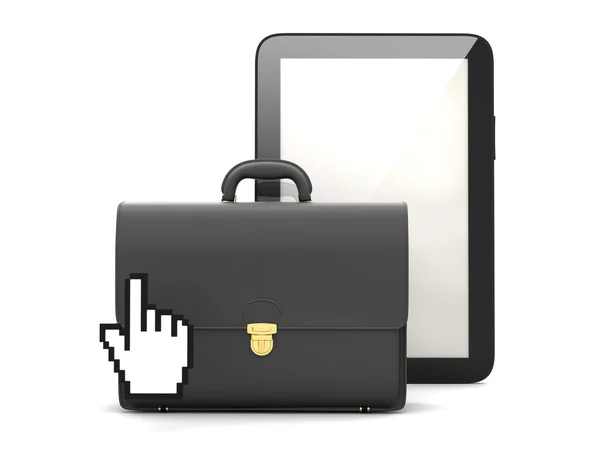 Business briefcase and tablet computer — Stock Photo, Image