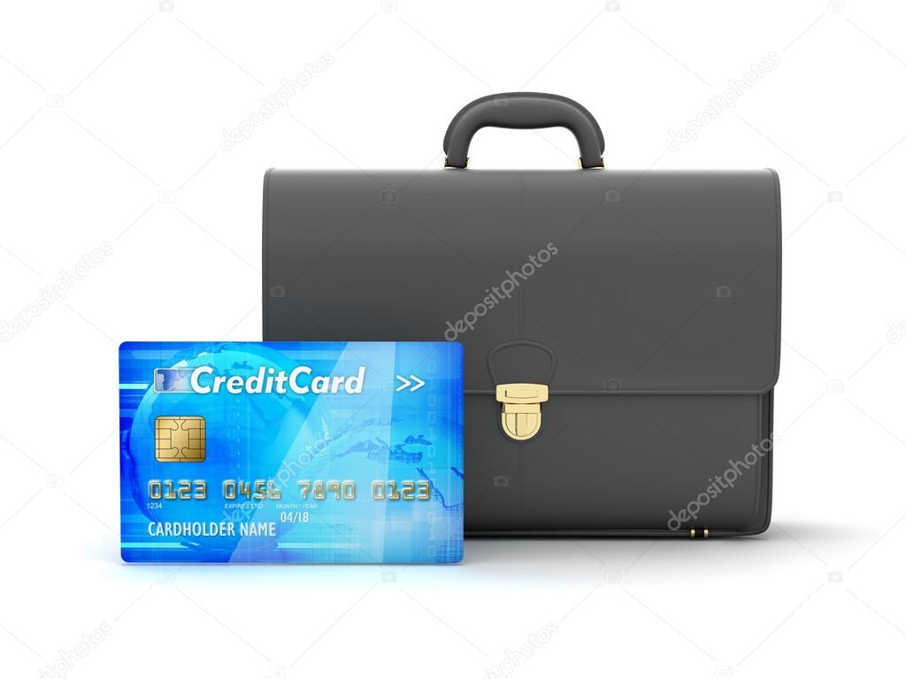 Business briefcase and credit card - concept illustration