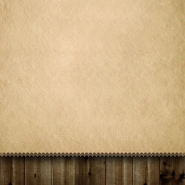 Foglio di carta bianca su sfondo tavole di legno — Foto Stock