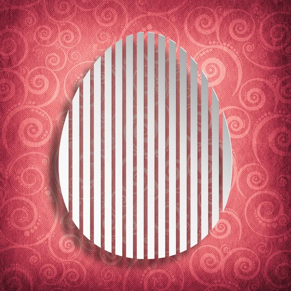 Happy Easter - shape of egg on red patterned background — Stock Photo, Image