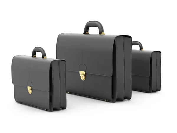 Black business briefcases — Stock Photo, Image