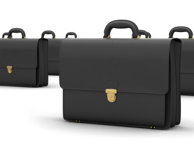 Black business briefcases clipart