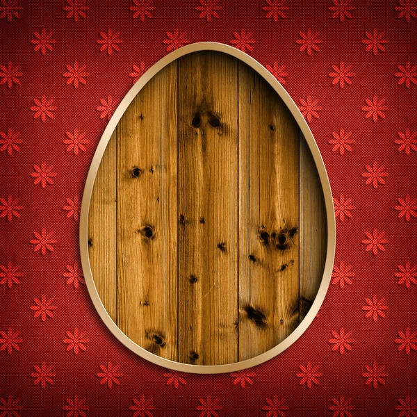 Happy Easter - shape of egg on patterned background — Stock Photo, Image