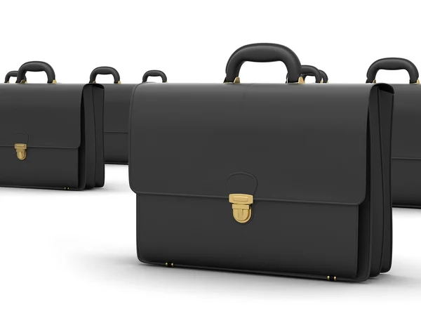 Black business briefcases — Stock Photo, Image