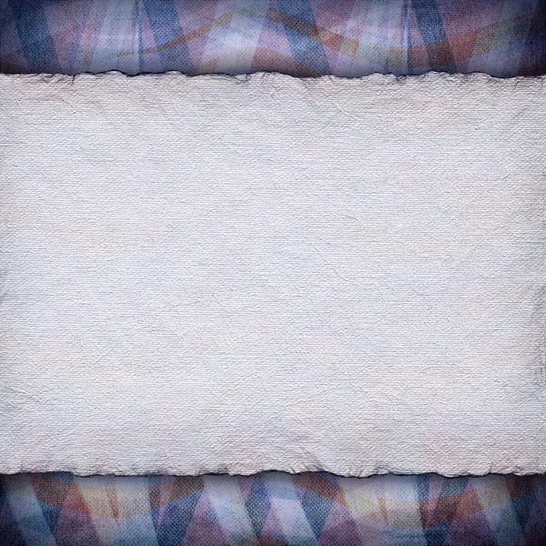 List ručního papíru na vzorované pozadí — Stock fotografie