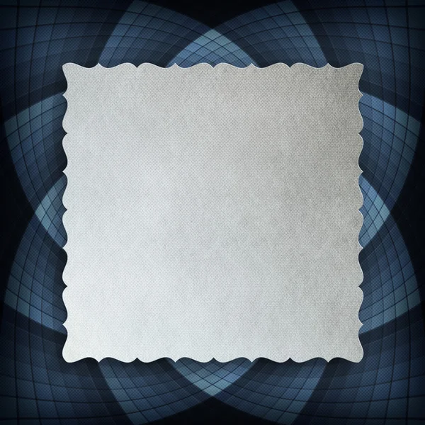 Blank paper sheet on blue rosette in background — Stock Photo, Image