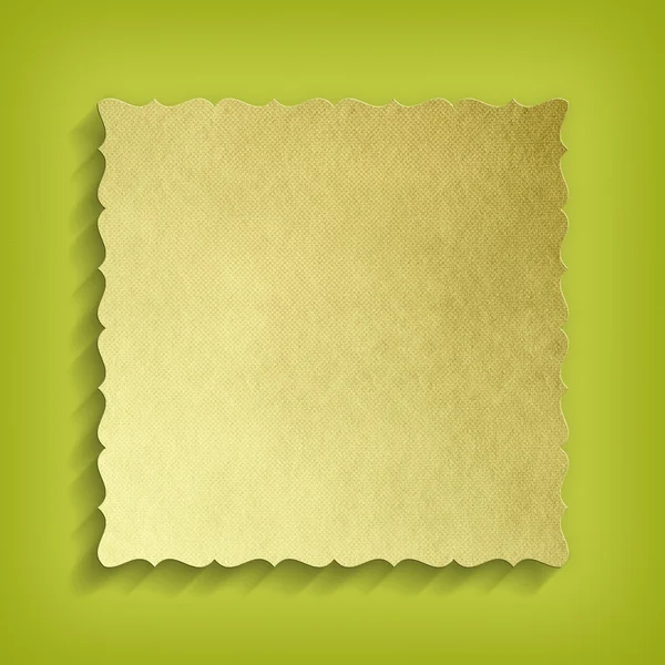 在绿色背景上的空白纸 — 图库照片