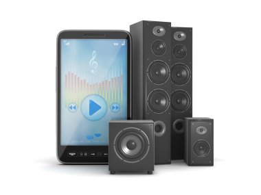 mobil müzik çalar - konsept illüstrasyon