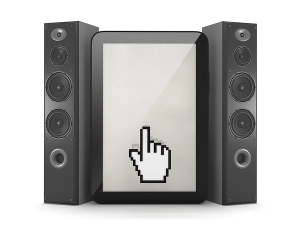 Reproductor de música en Tablet PC - ilustración conceptual — Foto de Stock