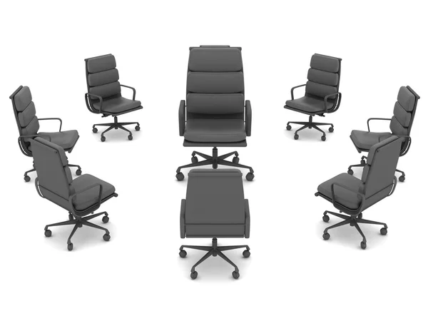 Modern office chairs on white background — Stock Photo, Image