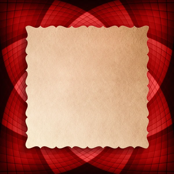 Paper sheet on red rosette in background — Stock Photo, Image