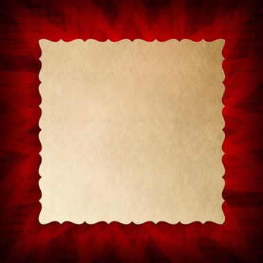 boş kağıt yaprak desenli kırmızı zemin üzerine