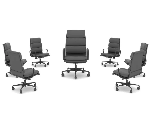 Modern office chairs on white background — Stock Photo, Image