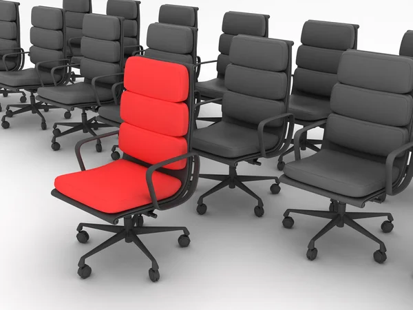 Červené a černé židle — Stock fotografie