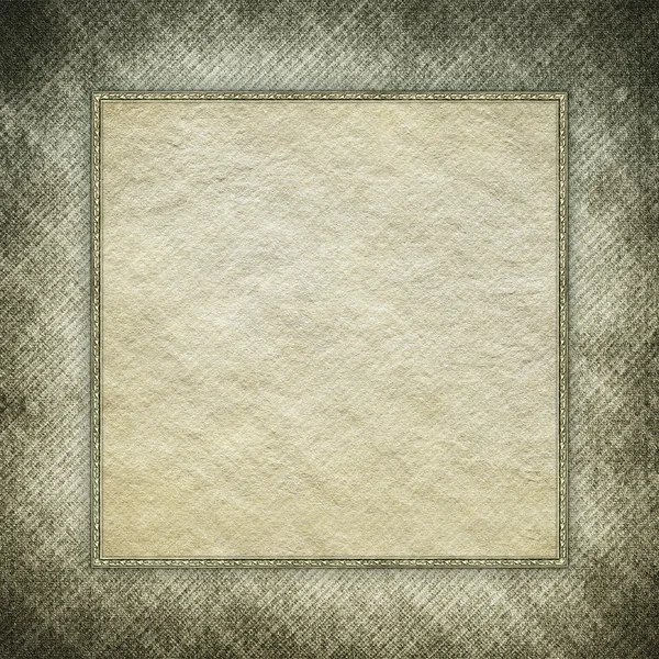 Paper sheet in picture frame on grunge background — Stock Photo, Image