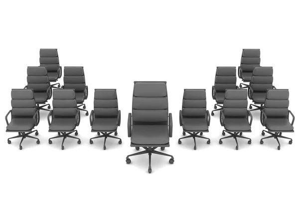 Modern office chairs on white background — Stock Photo, Image