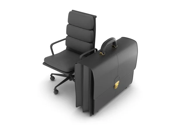 革ビジネス ブリーフケースと事務所の椅子 — ストック写真