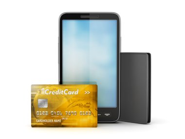 Altın kredi kartı, cep telefonu ve cüzdanı