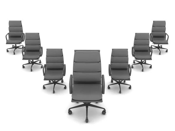 Modern office chairs on white background — Stock Photo, Image