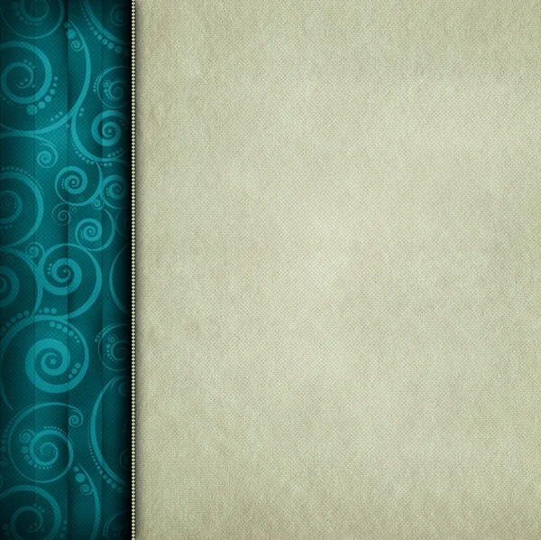 Arkusz papieru puste i niebieskie tło wzorzyste — Zdjęcie stockowe