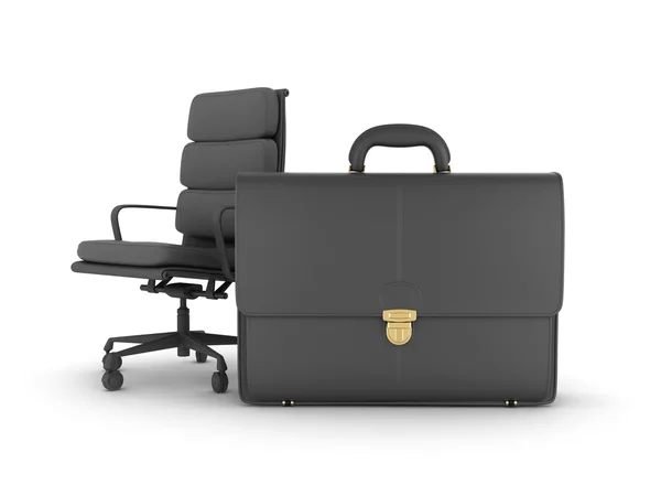 革ビジネス ブリーフケースと事務所の椅子 — ストック写真