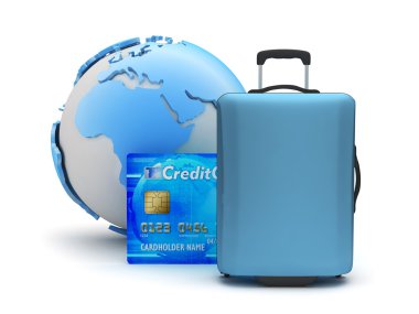 kredi kartı - konsept illüstrasyon seyahat için ödeme