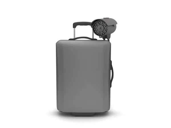 Камера безопасности и чемодан — стоковое фото