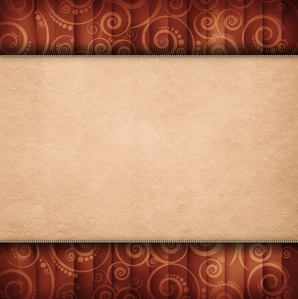 Double-layered background - blank paper sheet on retro pattern — Stock Photo, Image