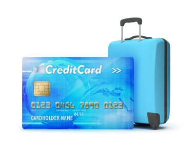 tatil - konsept illüstrasyon için kredi kartı ile ödeme