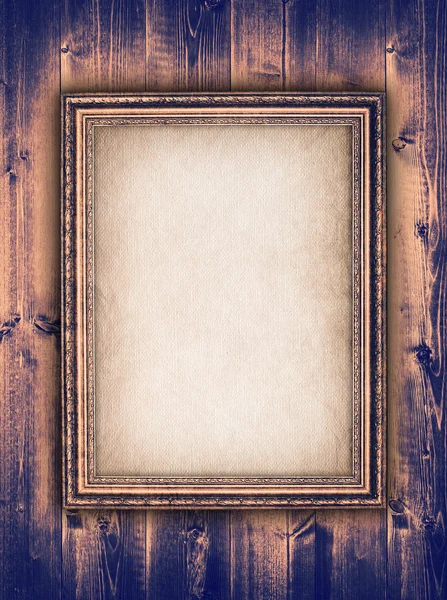 Foto frame op houten achtergrond — Stockfoto